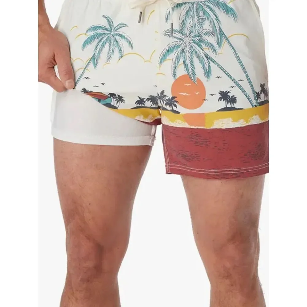Fair Harbor The Bungalow 5” Swim Trunk in Beach Sunset, a size XXL, NWT